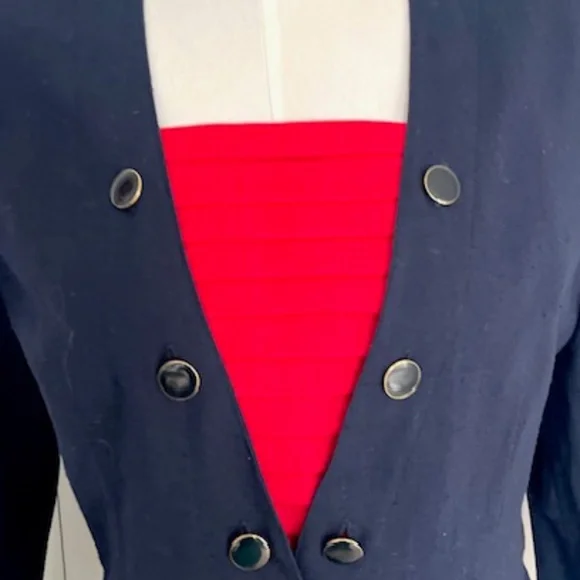 KASPER for ASL Vintage Navy & Red Dress Size 10 - Picture 4 of 8